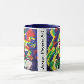 Bunte Pop-Kunst-Löwe-Tasse Tasse (Zentrum)