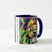 Bunte Pop-Kunst-Löwe-Tasse Tasse (VorderseiteRechts)