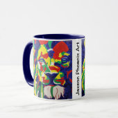Bunte Pop-Kunst-Löwe-Tasse Tasse (Vorderseite Links)