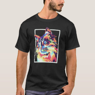 Bunte Pop Maine Coon Katze T-Shirt