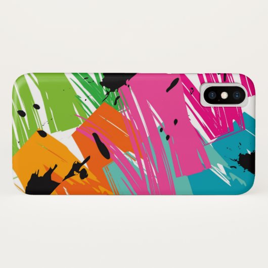 Bunte Popgrunge-Bürsten-Funky abstrakter Case-Mate iPhone Hülle (Rückseite (Horizontal))