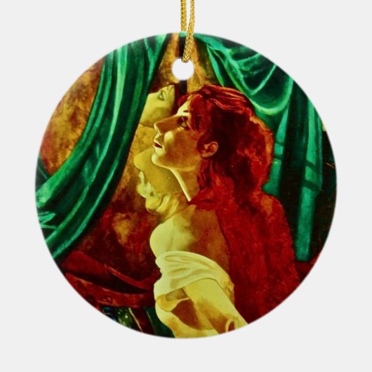 bunte Porzellanverzierung Keramik Ornament (Vorne)