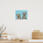 Bunte Poster von Hundegeschwistern (Küche)