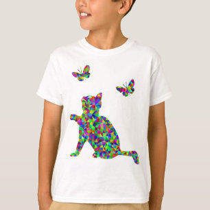 Bunte prismatische Kätzchen T-Shirt