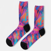 Bunte psychedelische Art von farbenfrohem Design Socken (Linkes Detail)