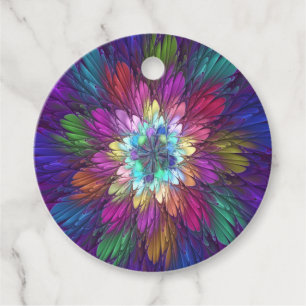 Bunte psychedelische Blumen-Abstract-Art-Kundenspe Geschenkanhänger