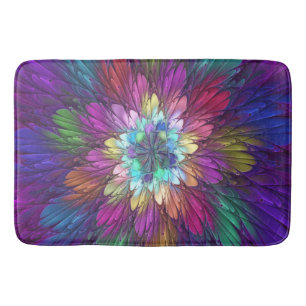 Bunte psychedelische Blumen-Abstract-Fraktal-Kunst Badematte