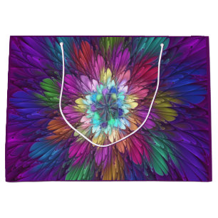 Bunte psychedelische Blumen-Abstract-Fraktal-Kunst Große Geschenktüte