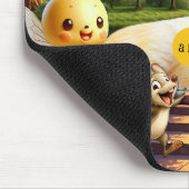 Bunte psychedelische lustige Katze und Maus Mousepad (Ecke)
