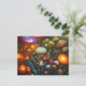 Bunte psychedelische Pilzwald  Postkarte (Stehend Vorderseite)