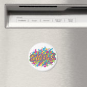 Bunte psychedelische SMILE-Typografie-Kunst Magnet (In Situ (Geschirrspüler))