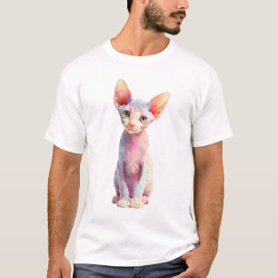 Bunte psychedelische Sphynx-Katzen-Männer T-Shirt