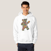 Bunte psychedelische Teddybär-Kunst Hoodie (Vorne ganz)