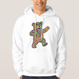 Bunte psychedelische Teddybär-Kunst Hoodie