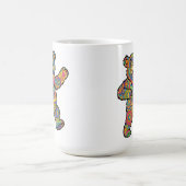 Bunte psychedelische Teddybär-Kunst Kaffeetasse (Mittel)