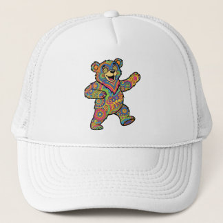 Bunte psychedelische Teddybär-Kunst Truckerkappe