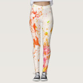 Bunte, pulvrige gemusterte Leggings (Vorderseite)