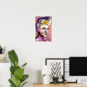 Bunte Punk-Frau Poster (Heimbüro)