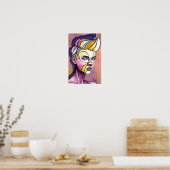 Bunte Punk-Frau Poster (Küche)