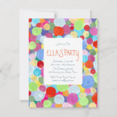 Bunte Punkte Einladung (Vorderseite)