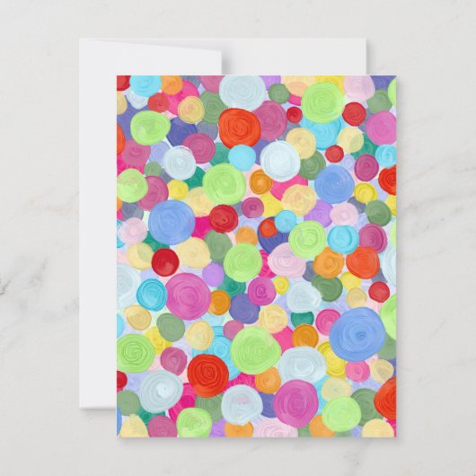 Bunte Punkte Einladung (Rückseite)