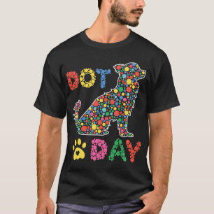 Bunte Punkte Hund Glücklicher Punktetag Lehrer Jun T-Shirt