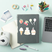 Bunte Punkte Konfetti Eiscreme Tüte Geburtstag Aufkleber (iPad Hülle)