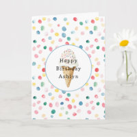 Bunte Punkte Konfetti Eiscreme Tüte Geburtstag
