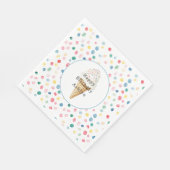 Bunte Punkte Konfetti Eiscreme Tüte Geburtstag Serviette (Ecke)