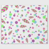 bunte Punkte mit Blätter Geschenkverpackung Geschenkpapier (Flach)