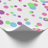 bunte Punkte mit Blätter Geschenkverpackung Geschenkpapier (Ecke)