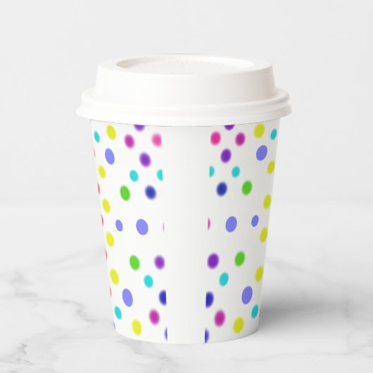 Bunte Punkte  Pappbecher (Links)