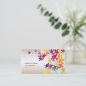 Bunte Puzzlespiel-Visitenkarte Visitenkarte (Stehend Vorderseite)