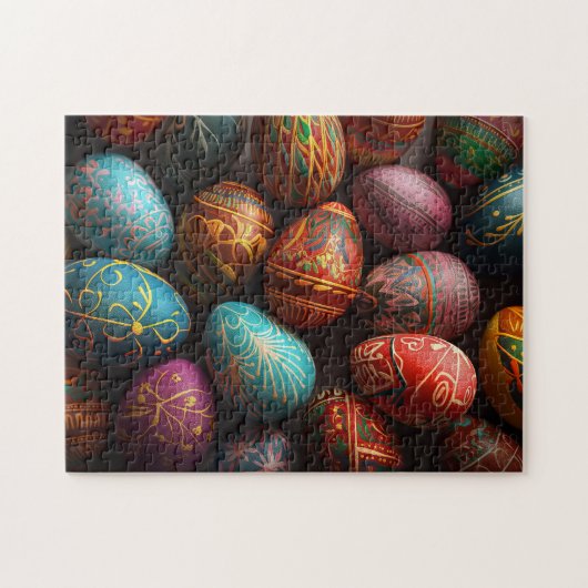 Bunte, pysanky ukrainische Ostereier Puzzle (Horizontal)