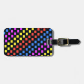 Bunte Quadrate Gepäckanhänger (Vorderseite horizontal)
