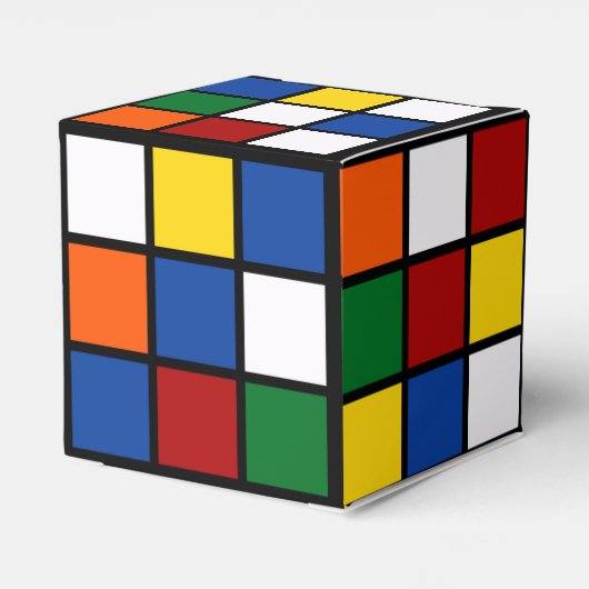 Bunte Quadrate Kubisch Geschenkschachtel (Rückseite)
