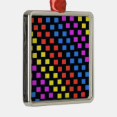 Bunte Quadrate Silbernes Ornament (Rechts)
