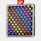 Bunte Quadrate Silbernes Ornament (Links)