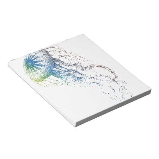 bunte Qualle Notizblock (angewinkelt)