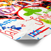 Bunte Raffiti-Mauer, Street Art Poster (Ecke)
