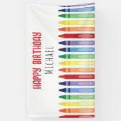 Bunte Rainbow Crayons Geburtstagsparty Banner (Vertikal)