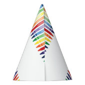 Bunte Rainbow Crayons Geburtstagsparty Partyhütchen (Rückseite)