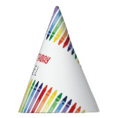 Bunte Rainbow Crayons Geburtstagsparty Partyhütchen (Rechts)