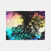 Bunte Raumdecke Schwarze Bäume Fleecedecke (Vorderseite (Horizontal))