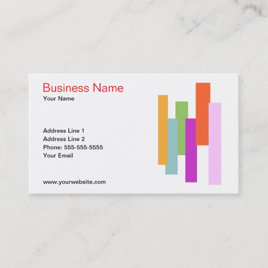 Bunte Rechteck-Visitenkarte-Schablone Visitenkarte (Vorderseite)