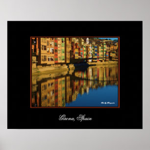 Bunte Reflexionen in Girona, Spanien Plakat
