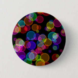 Bunte Regenbogen Bokeh Blasen Button