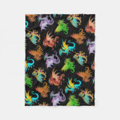 Bunte Regenbogen-Drache-Schule Fleecedecke (Vorderseite)
