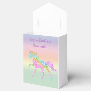 Bunte Regenbogen-Einhorn-Partygeschenkbox Geschenkschachtel
