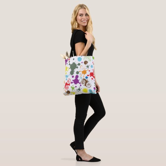 Bunte Regenbogen-Farbspritzer-Everyday-Tasche Tasche (Am Model)